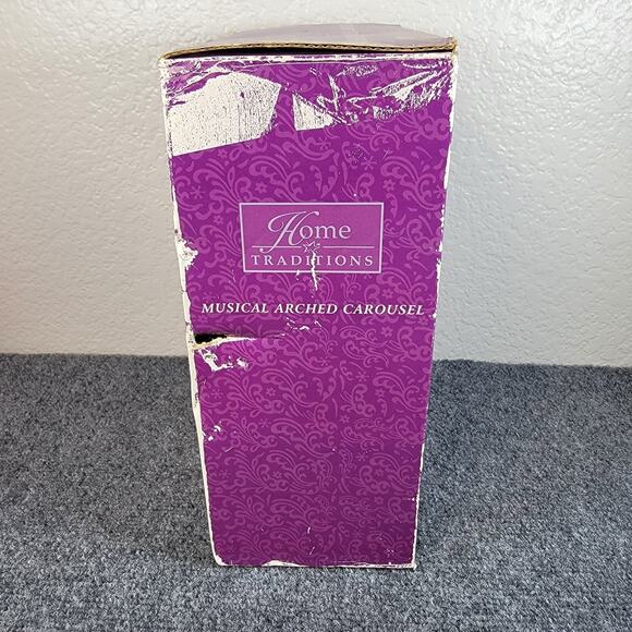 Home Traditions Musical Carousel Horse Figurine Pastel Cherub Canopy Non-Working - Picture 9 of 13